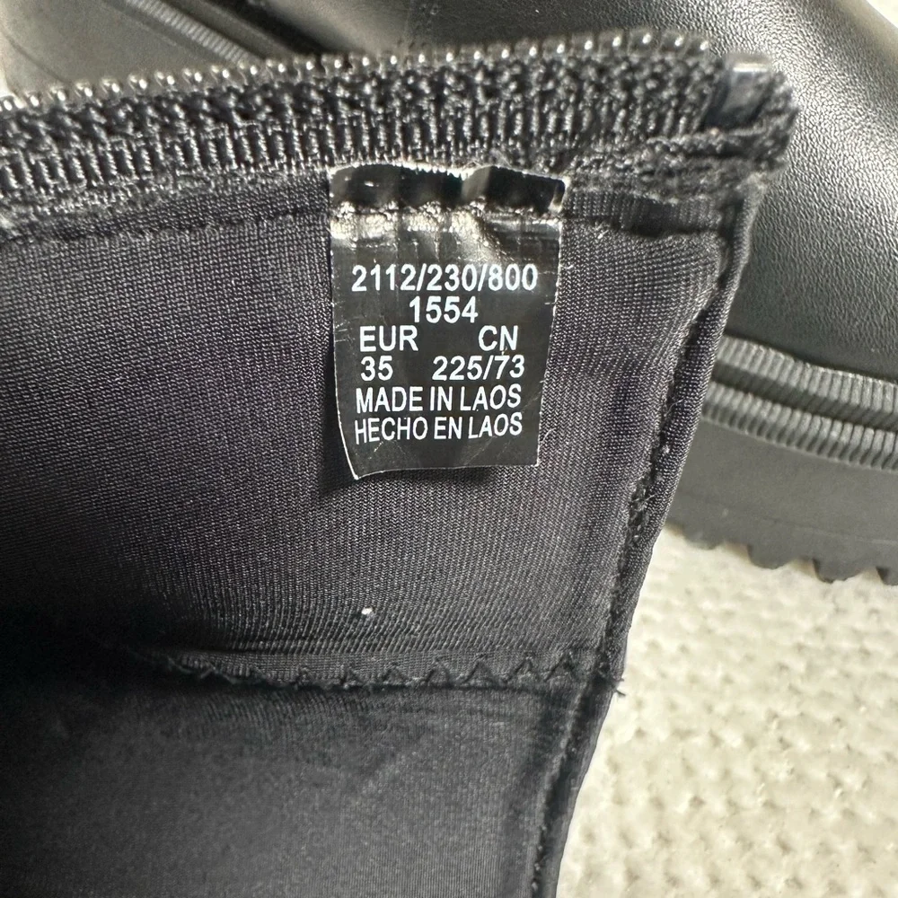 ZARA Black Platform Boots Size 35 / 5 - Big Kids & Women - Double Zip Lug Sole - Picture 8 of 12